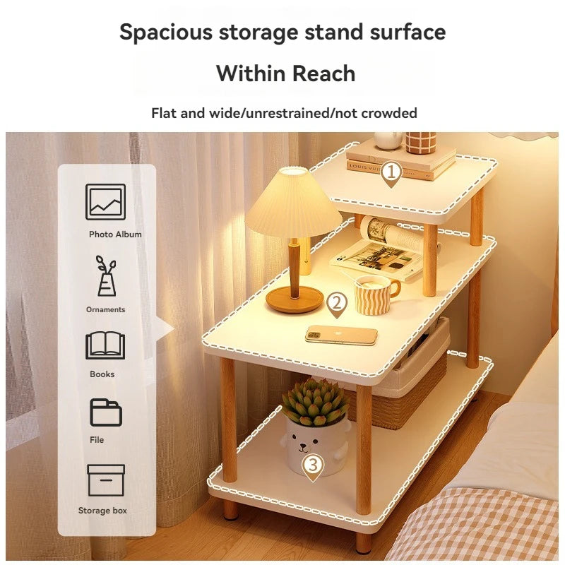 Bedside cabinet with narrow edges for home use, simple small storage rack, living room, small coffee table, next to sofa, a few