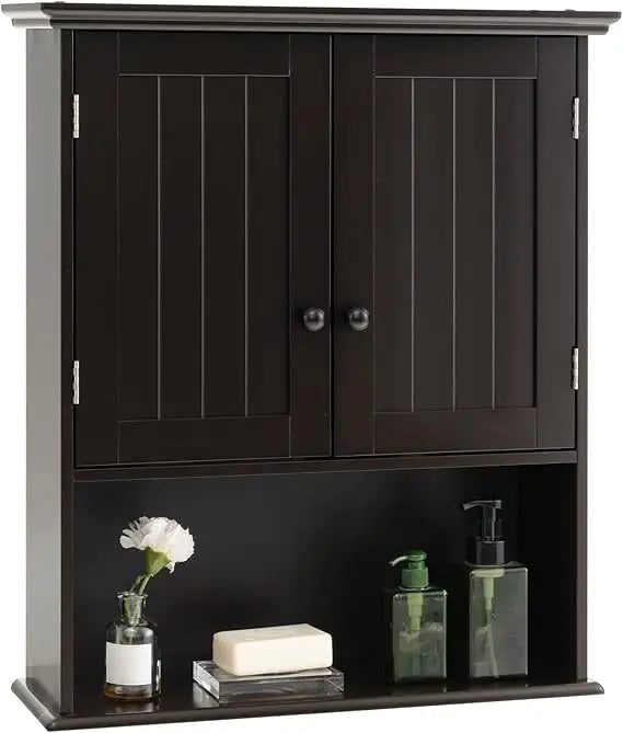 Bathroom Cabinet Wall Mounted, Bathroom Storage Cabinet w/Adjustable Shelf, 2-Door Bathroom Wall Cabinet, Over The Toilet Cabin