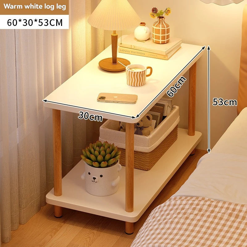 Bedside cabinet with narrow edges for home use, simple small storage rack, living room, small coffee table, next to sofa, a few
