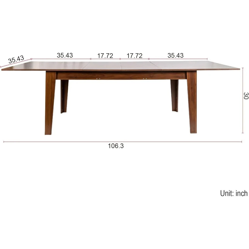 Extendable Dining Table for 6 8 10 12 Person, 70.8"-106.3" Rectangular Transformer Kitchen Table, Modern Space-Saving Extra Long