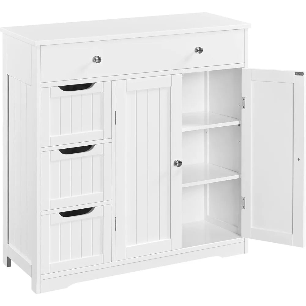 Bathroom Free-Standing Floor Cabinet, Practical Storage Cabinet with Drawers and Doors for Kitchen,Adjustable Shelves