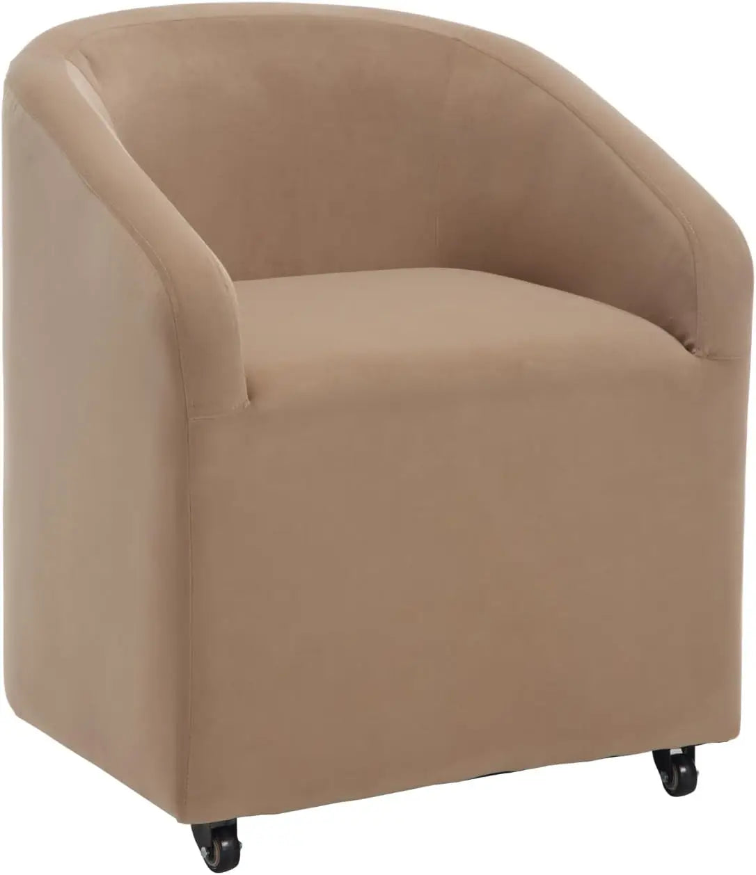 White Swivel Barrel Dining Chairs with Casters Set of 2, Modern Accent Upholstered Dining Room Chairs Comfy Armchair Side