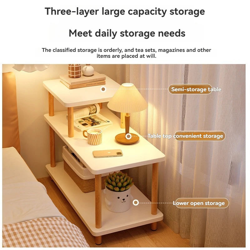 Bedside cabinet with narrow edges for home use, simple small storage rack, living room, small coffee table, next to sofa, a few