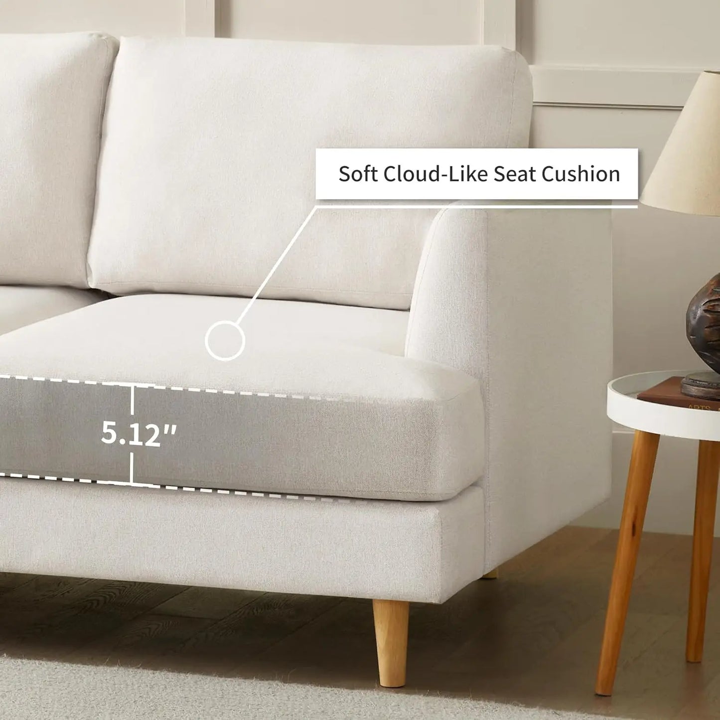 Loveseat Sofa 56", Small Couches for Small Spaces,Mid Century Love Seat Couches for Living Room,Upholstered 2-Seater Small Couch