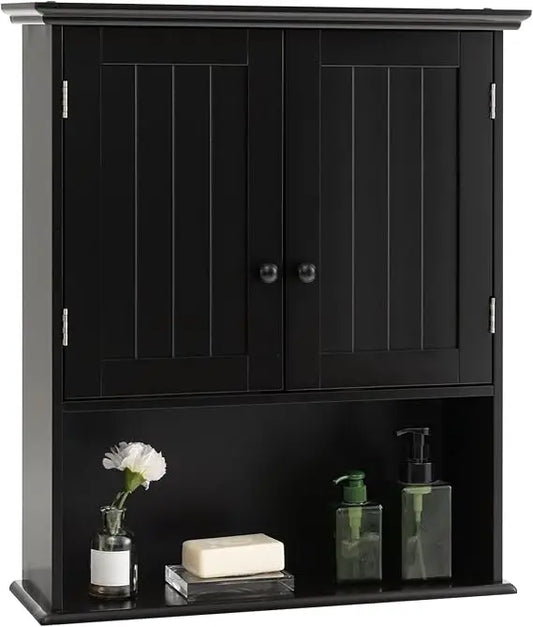 Bathroom Cabinet Wall Mounted, Bathroom Storage Cabinet w/Adjustable Shelf, 2-Door Bathroom Wall Cabinet, Over The Toilet Cabin