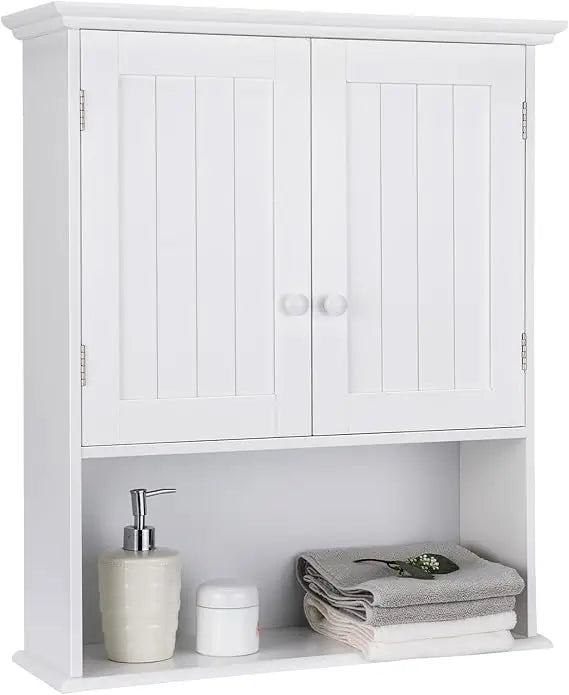 Bathroom Cabinet Wall Mounted, Bathroom Storage Cabinet w/Adjustable Shelf, 2-Door Bathroom Wall Cabinet, Over The Toilet Cabin